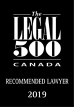 Recognition graphic from Legal 500 – Recommended Lawyer 2019