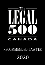 Recognition graphic from Legal 500 – Recommended Lawyer 2020