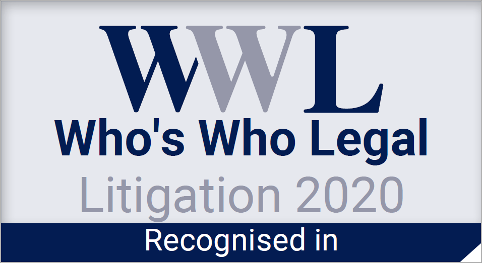 Recognition graphic from Who’s Who Legal 2020